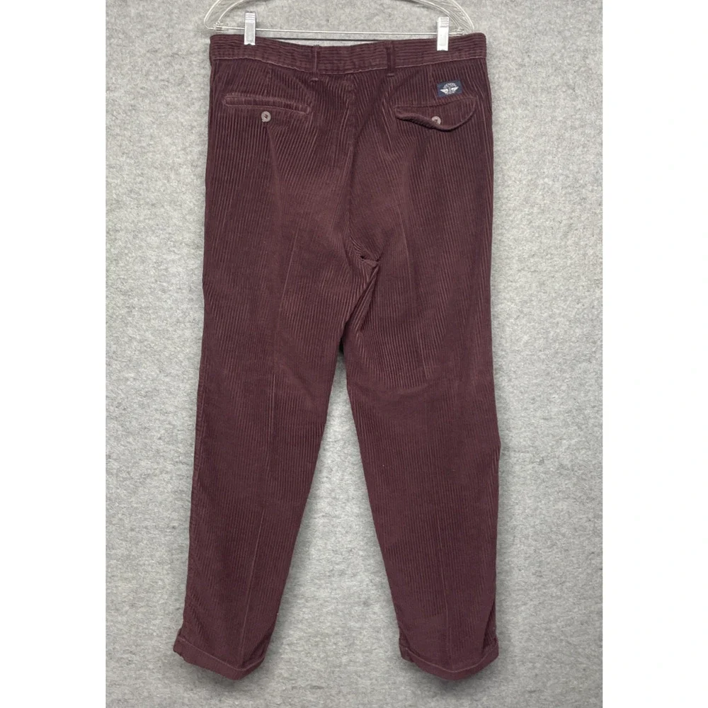 Vtg 90s Levis Dockers Mens Pants Fits 36x29 Double Pleated Corduroy Red/Brown